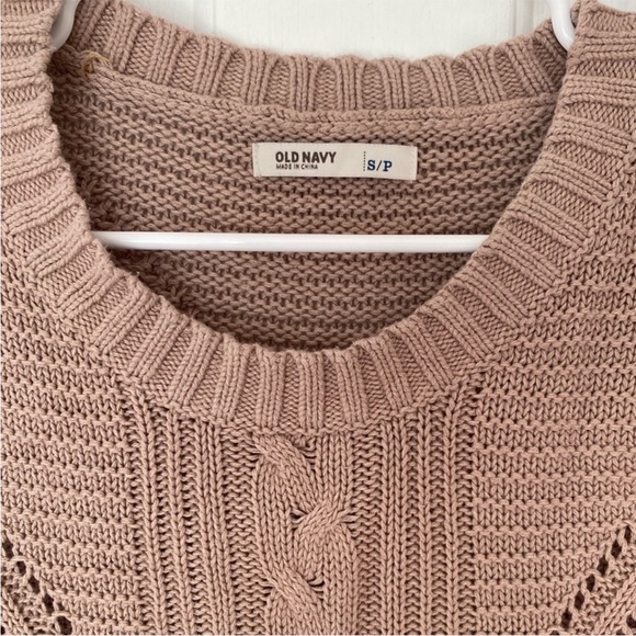 Old Navy Taupe Cable Knit Sweater - Picture 2 of 3
